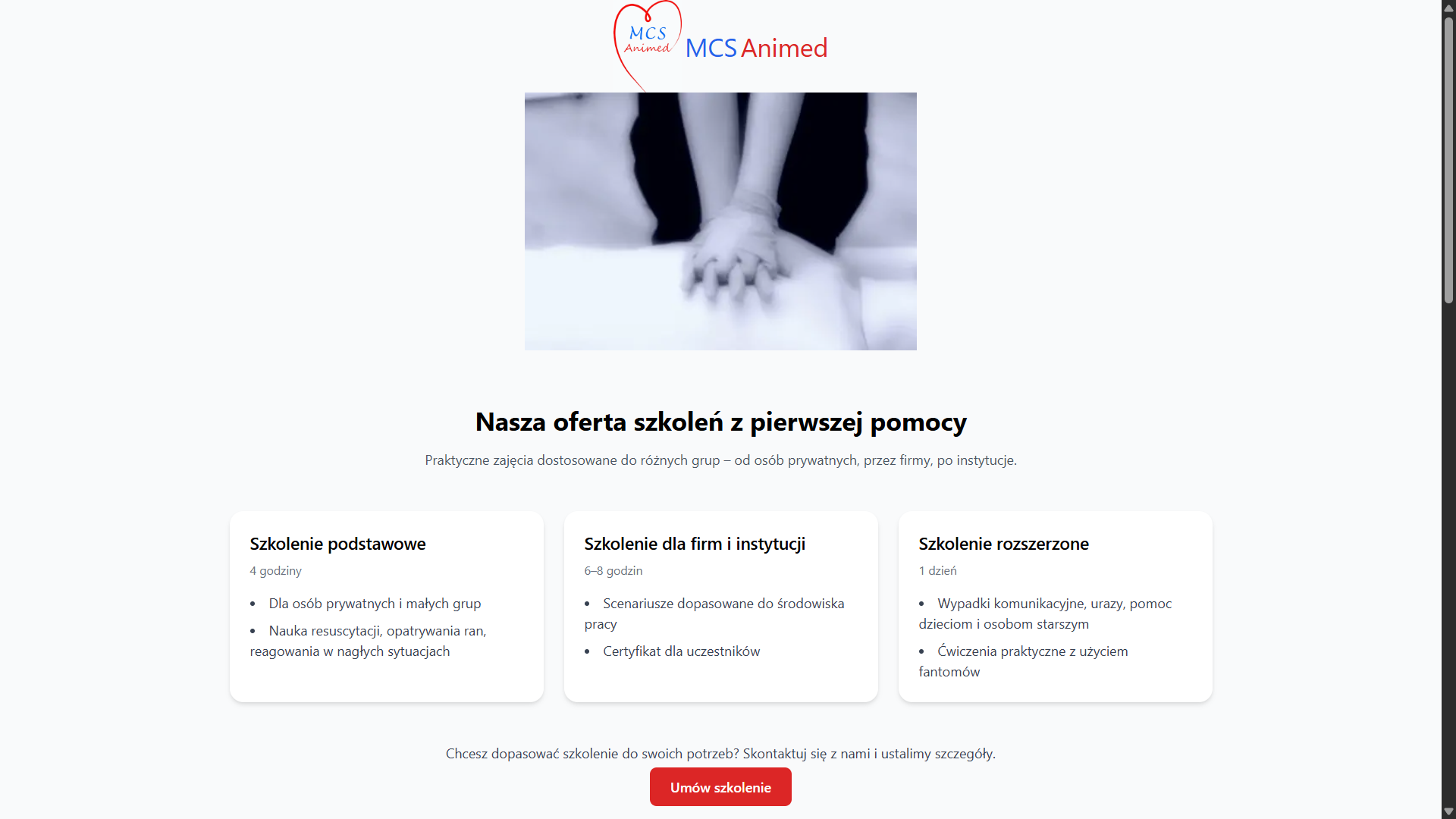 MCS Animed – strona jednostronicowa