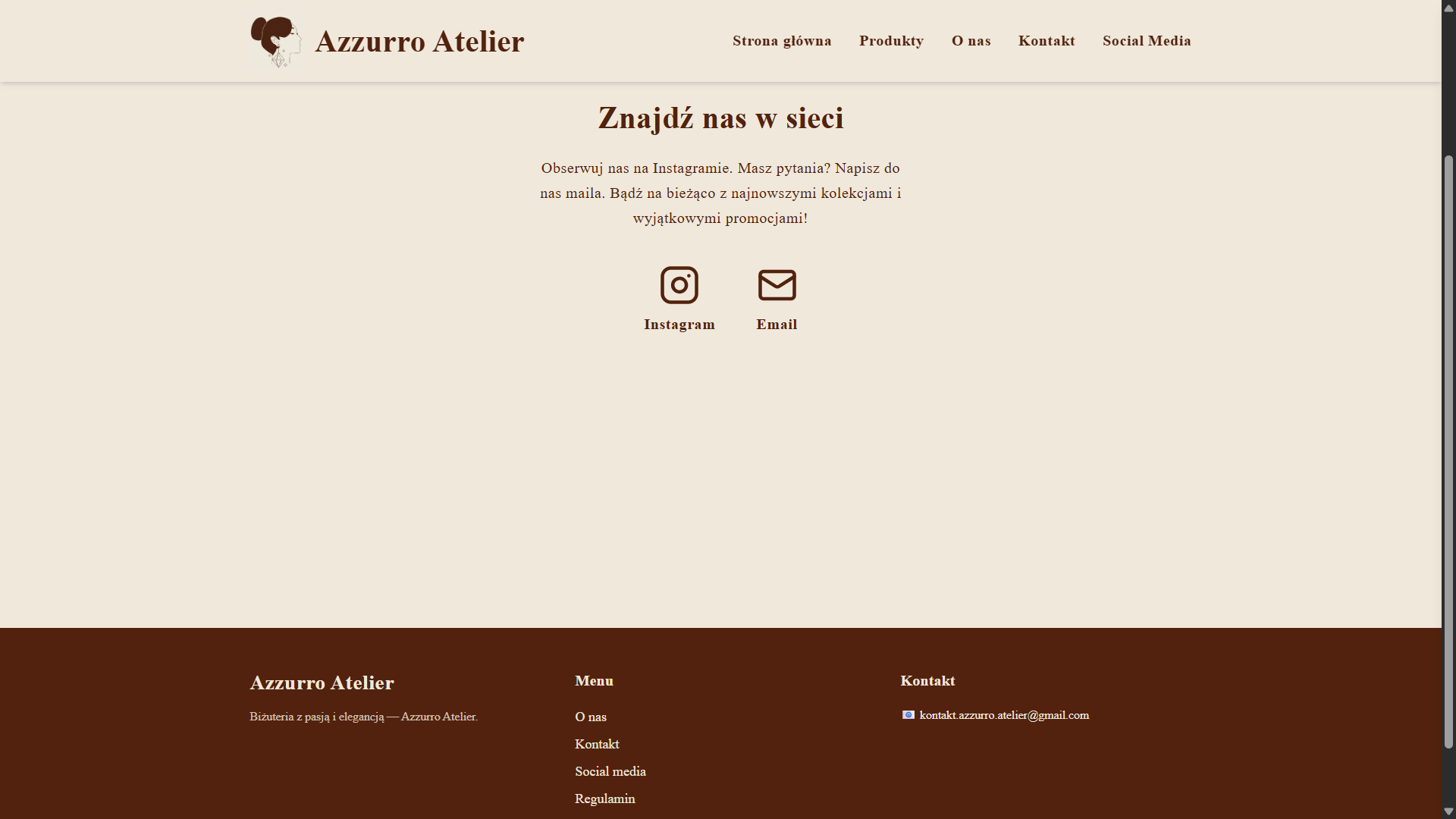 Azzurro Atelier – strona prezentacyjna